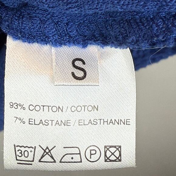 Ganni Anthropologie Lousa Shift Dress Women's Small Cobalt Blue Textured Knit - Picture 6 of 8